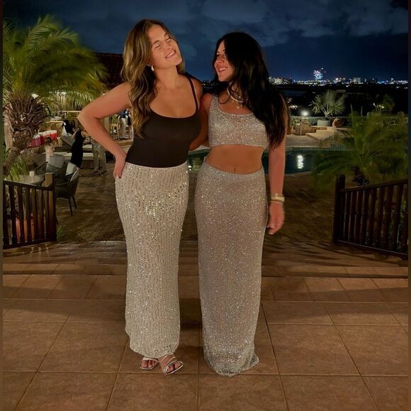 NBD shanti top & skirt silver SET REVOLVE - Picture 11 of 11